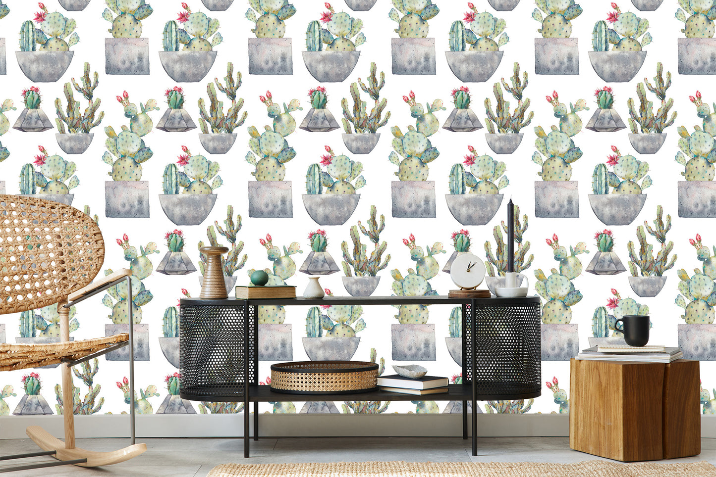 Wallpaper Cactus With Flowers