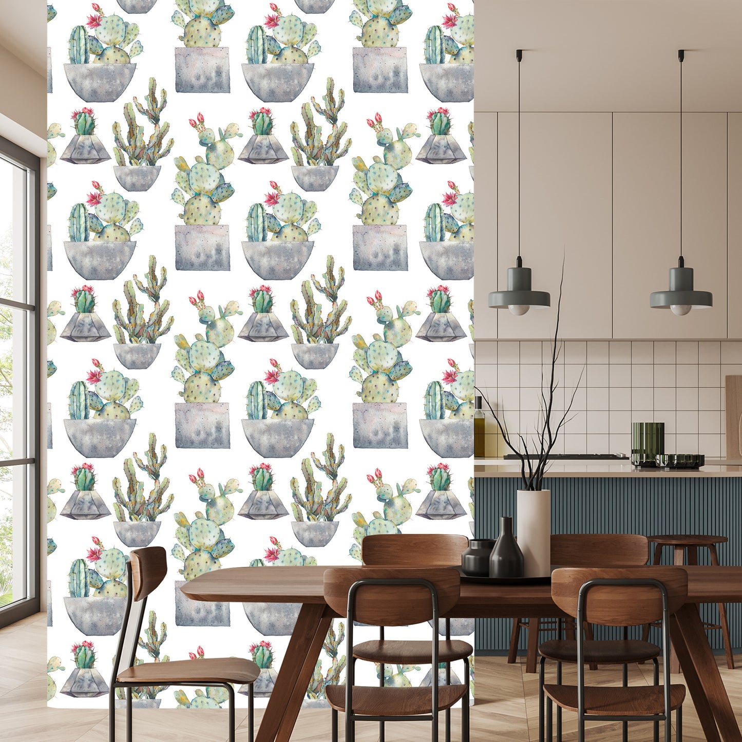 Wallpaper Cactus With Flowers