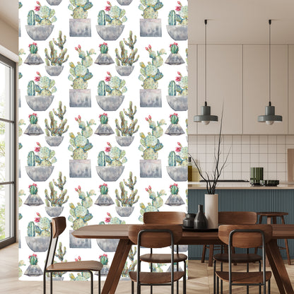 Wallpaper Cactus With Flowers