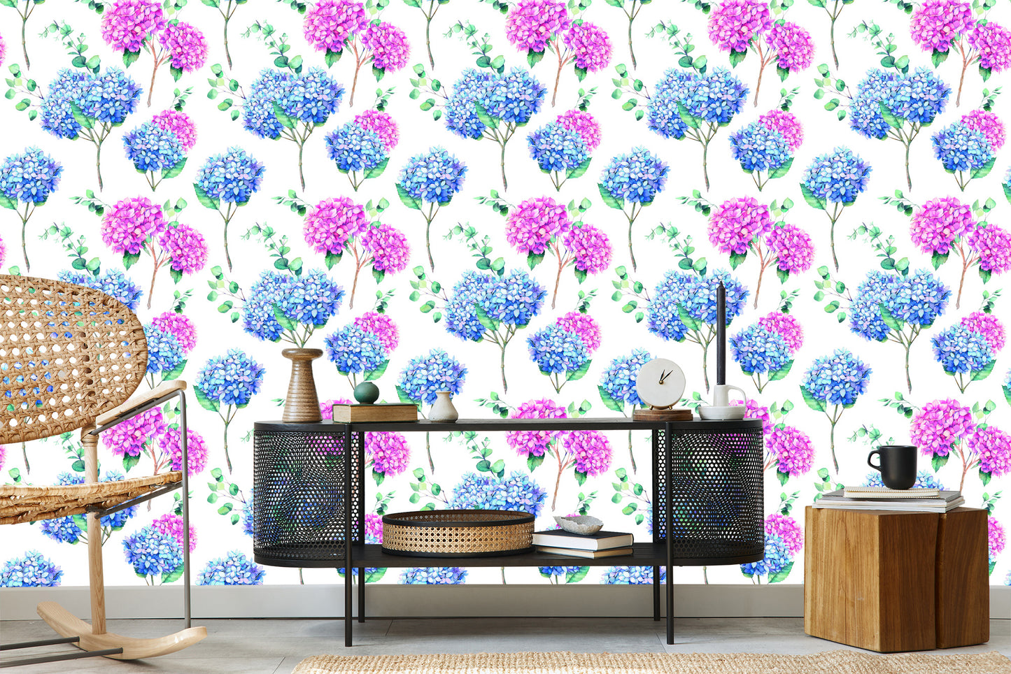 Wallpaper Hydrangea With Eucalyptus