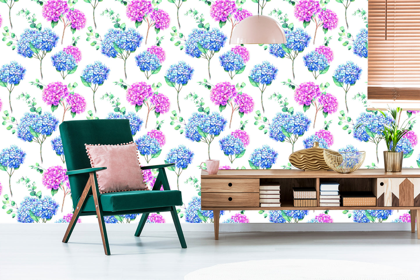 Wallpaper Hydrangea With Eucalyptus