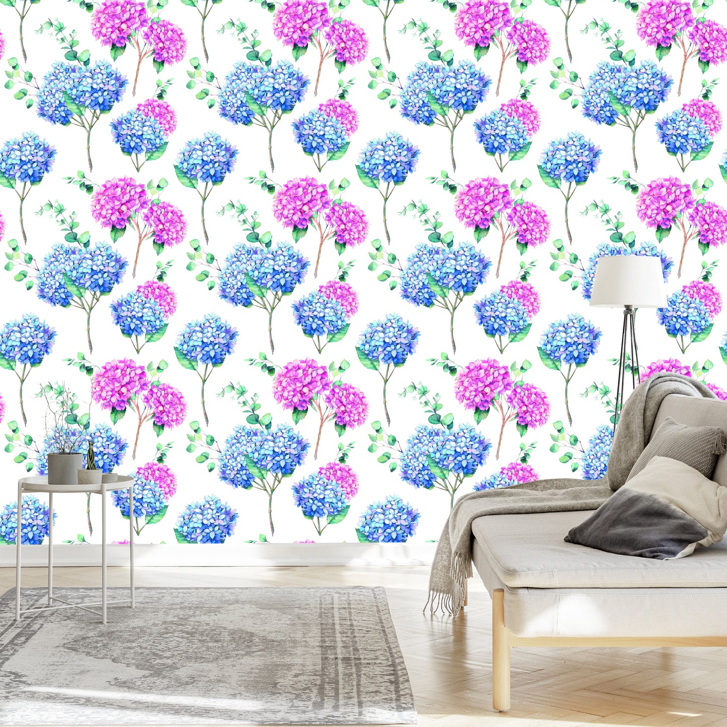 Wallpaper Hydrangea With Eucalyptus