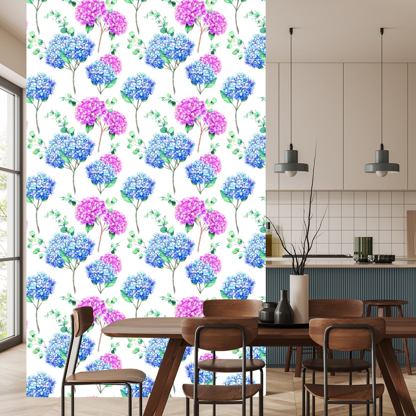 Wallpaper Hydrangea With Eucalyptus