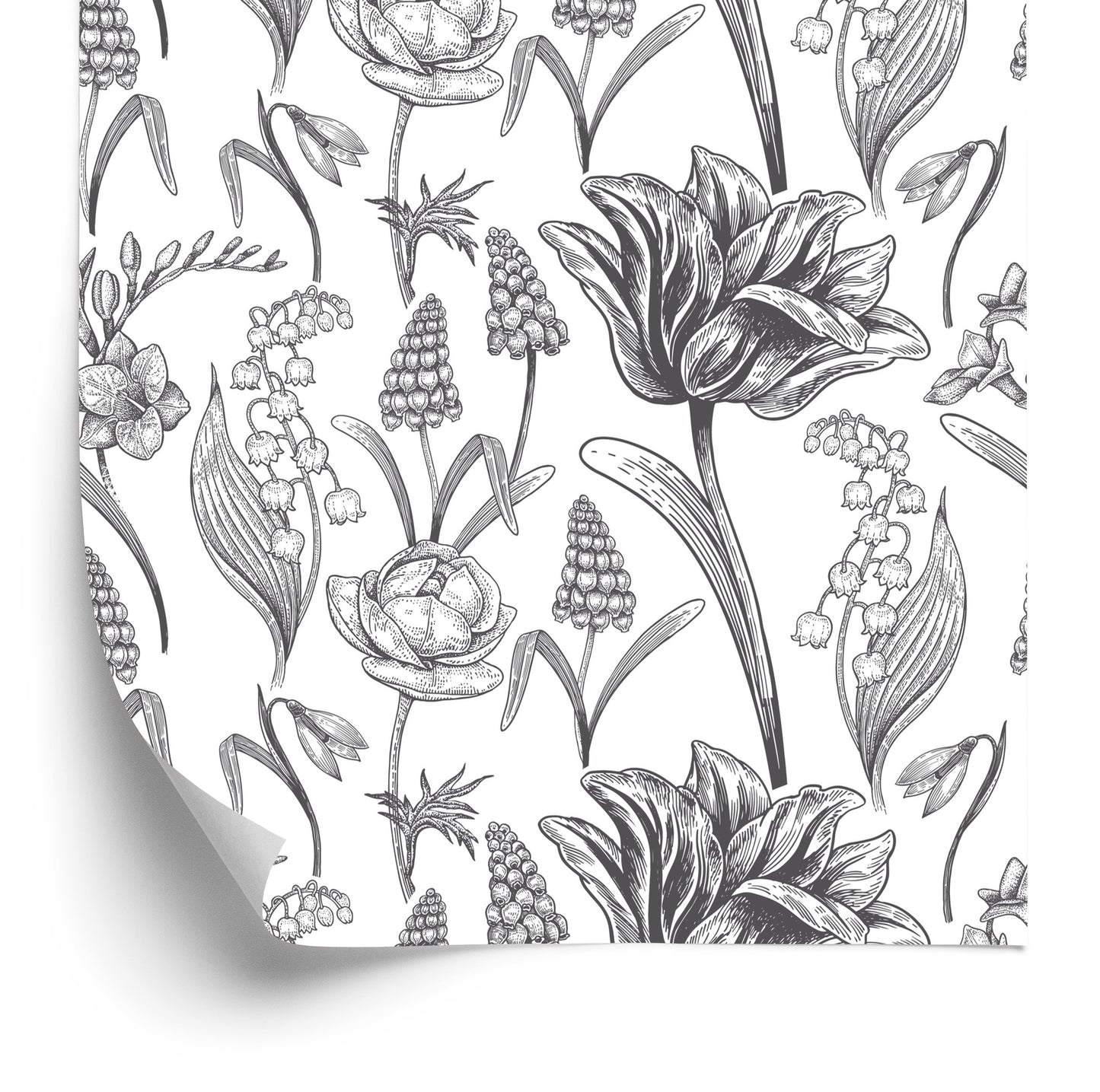 Wallpaper Tulips With Field Flowers