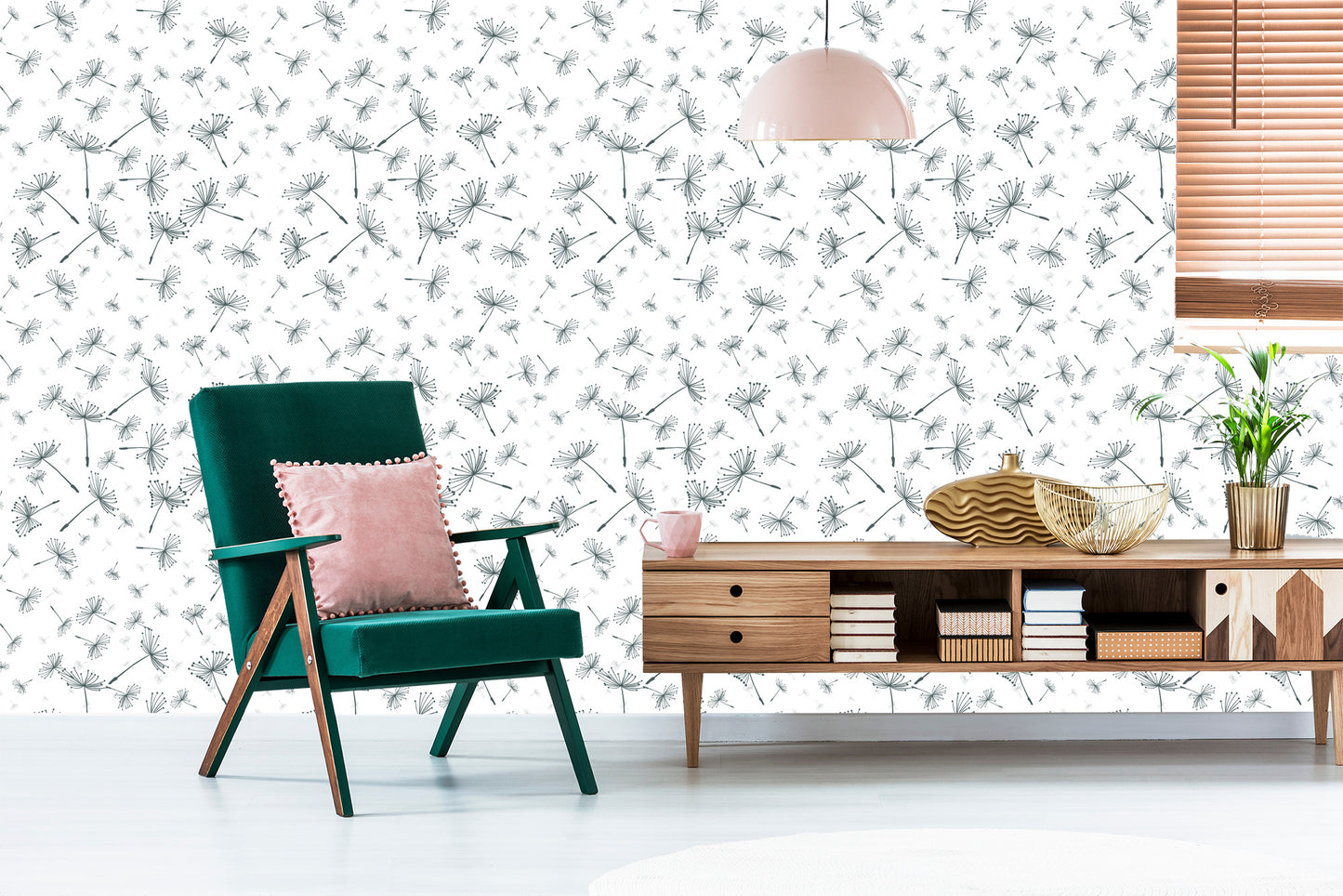 Wallpaper Floating Dandelion Seeds
