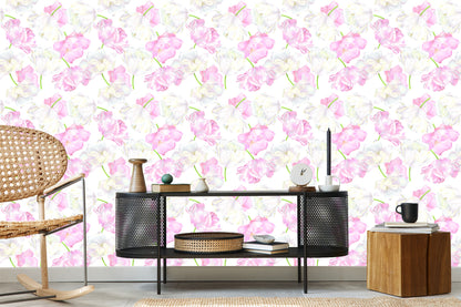 Wallpaper Pink And White Tulips