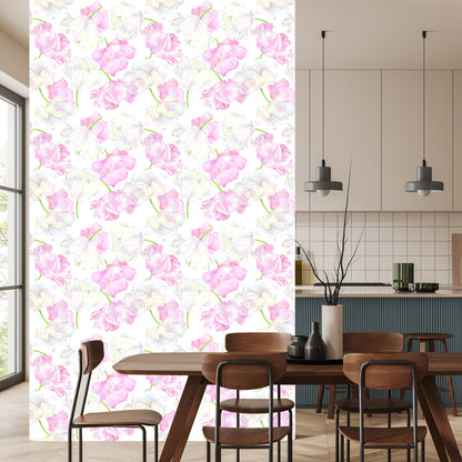 Wallpaper Pink And White Tulips