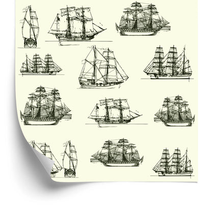 Wallpaper Sketches Of Historic Ships