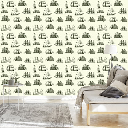 Wallpaper Sketches Of Historic Ships