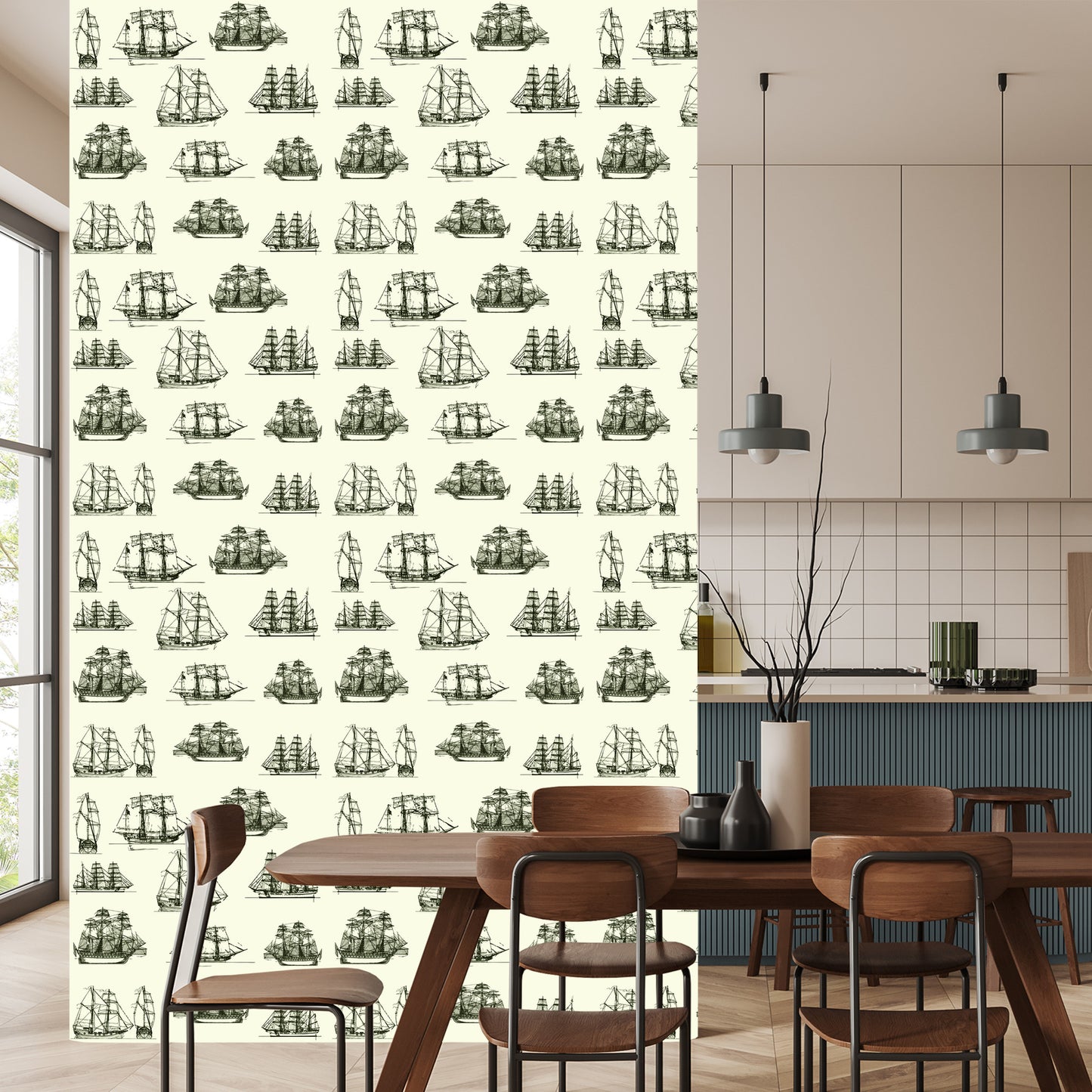 Wallpaper Sketches Of Historic Ships