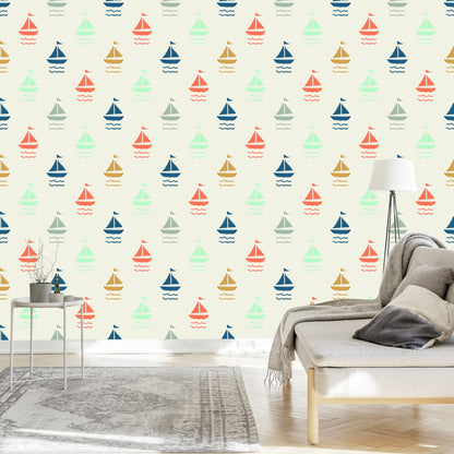 Wallpaper Colorful Sailboats