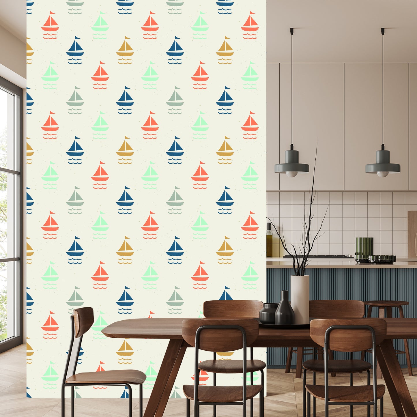 Wallpaper Colorful Sailboats