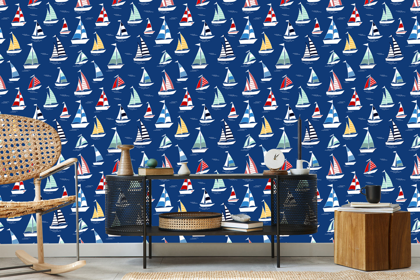 Wallpaper Colorful Sailboats In The Sea