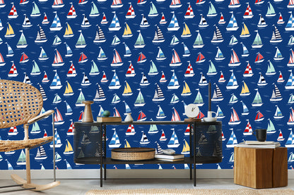 Wallpaper Colorful Sailboats In The Sea