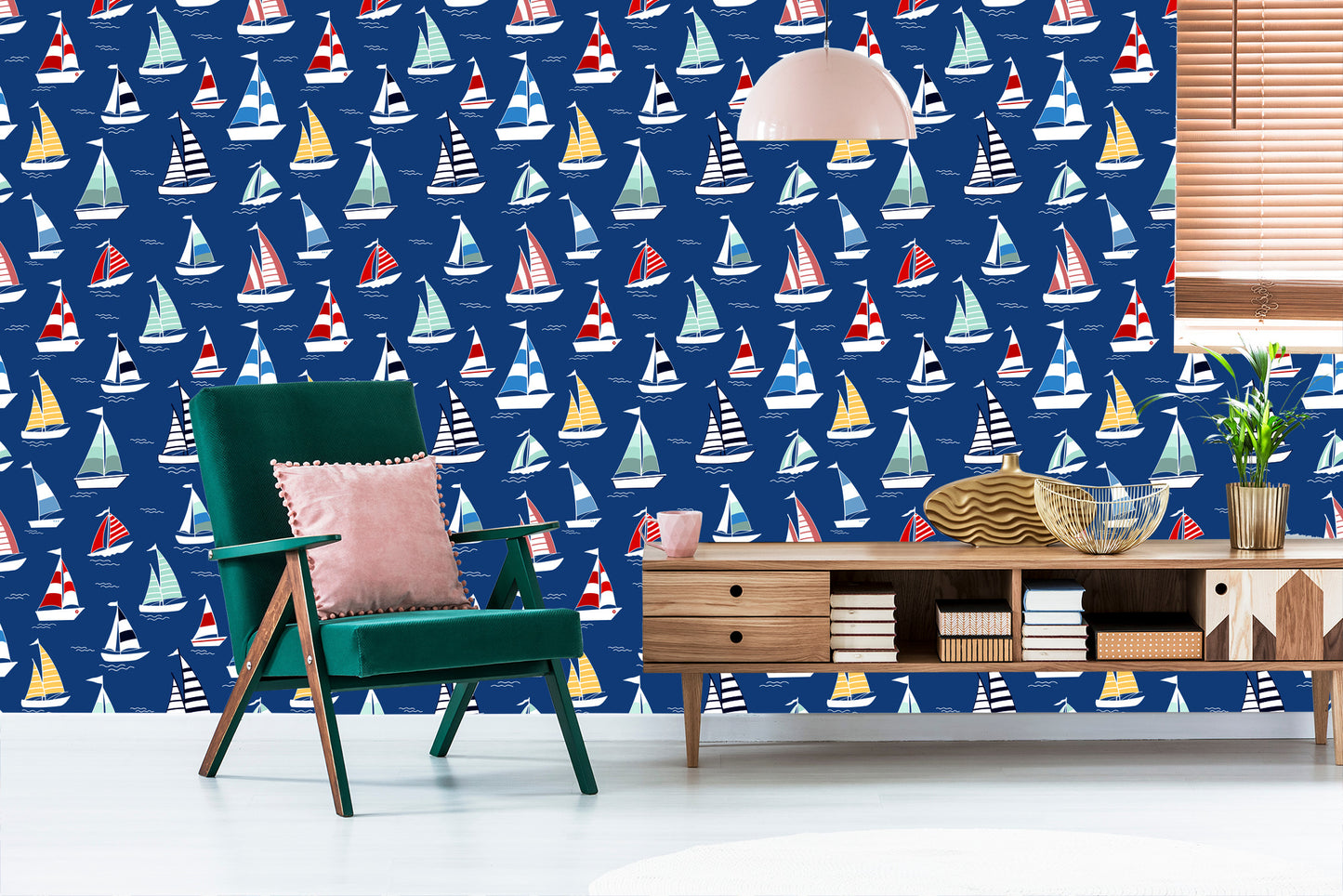 Wallpaper Colorful Sailboats In The Sea