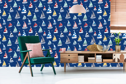 Wallpaper Colorful Sailboats In The Sea