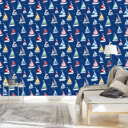 Wallpaper Colorful Sailboats In The Sea
