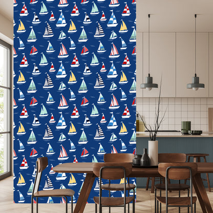 Wallpaper Colorful Sailboats In The Sea