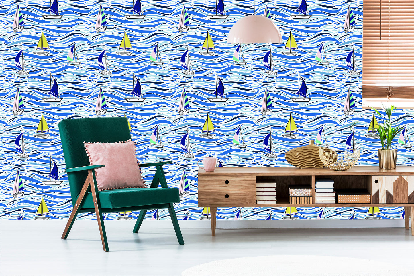 Wallpaper Colorful Sailboats On The Waves