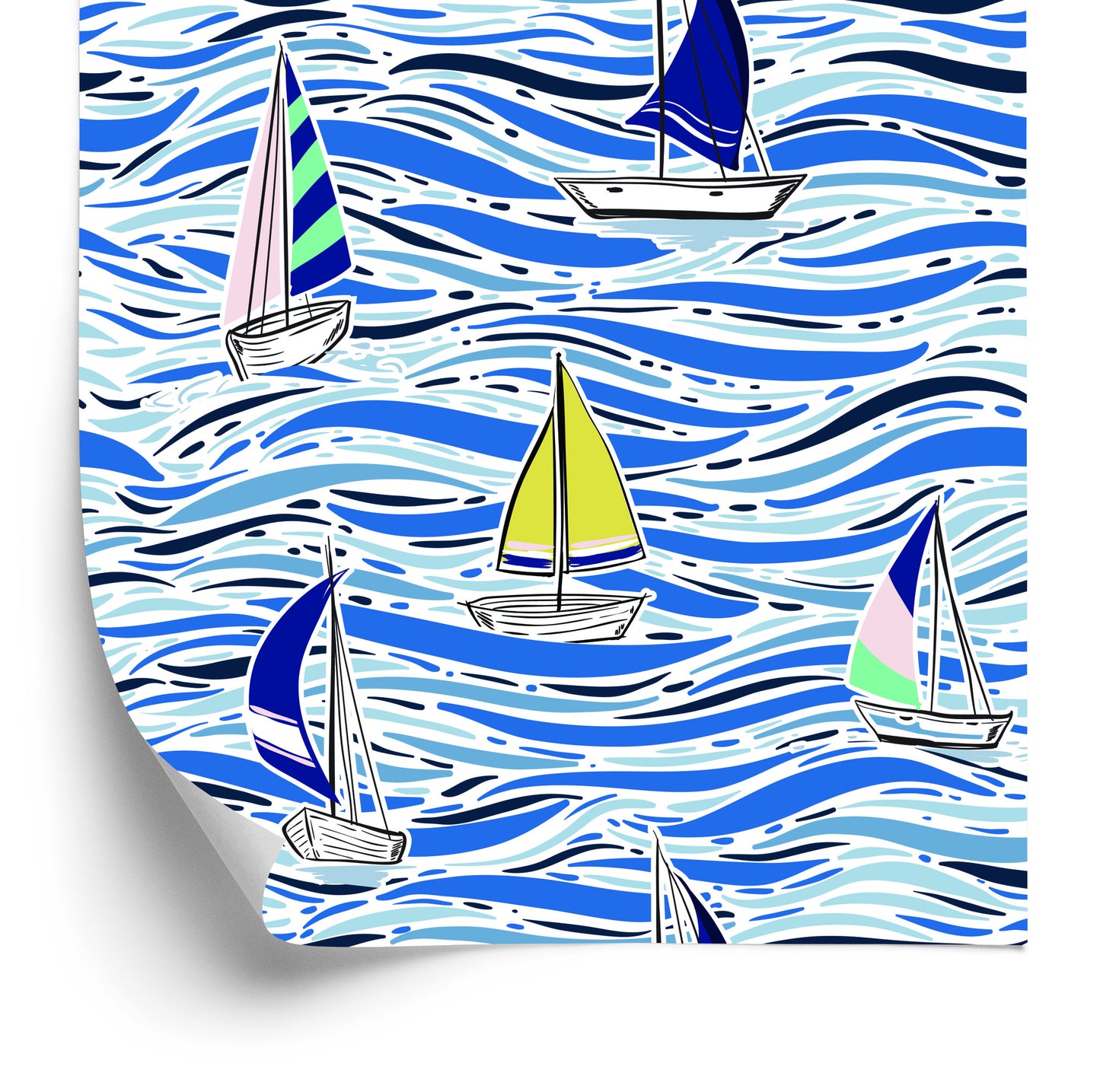 Wallpaper Colorful Sailboats On The Waves