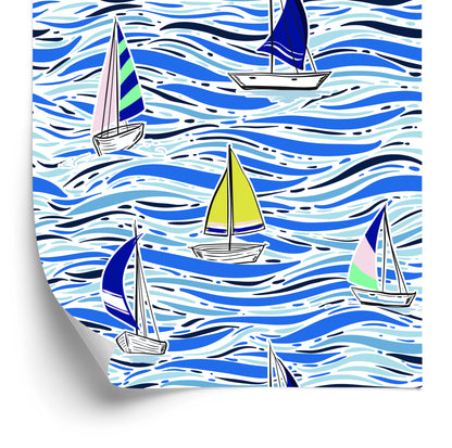 Wallpaper Colorful Sailboats On The Waves