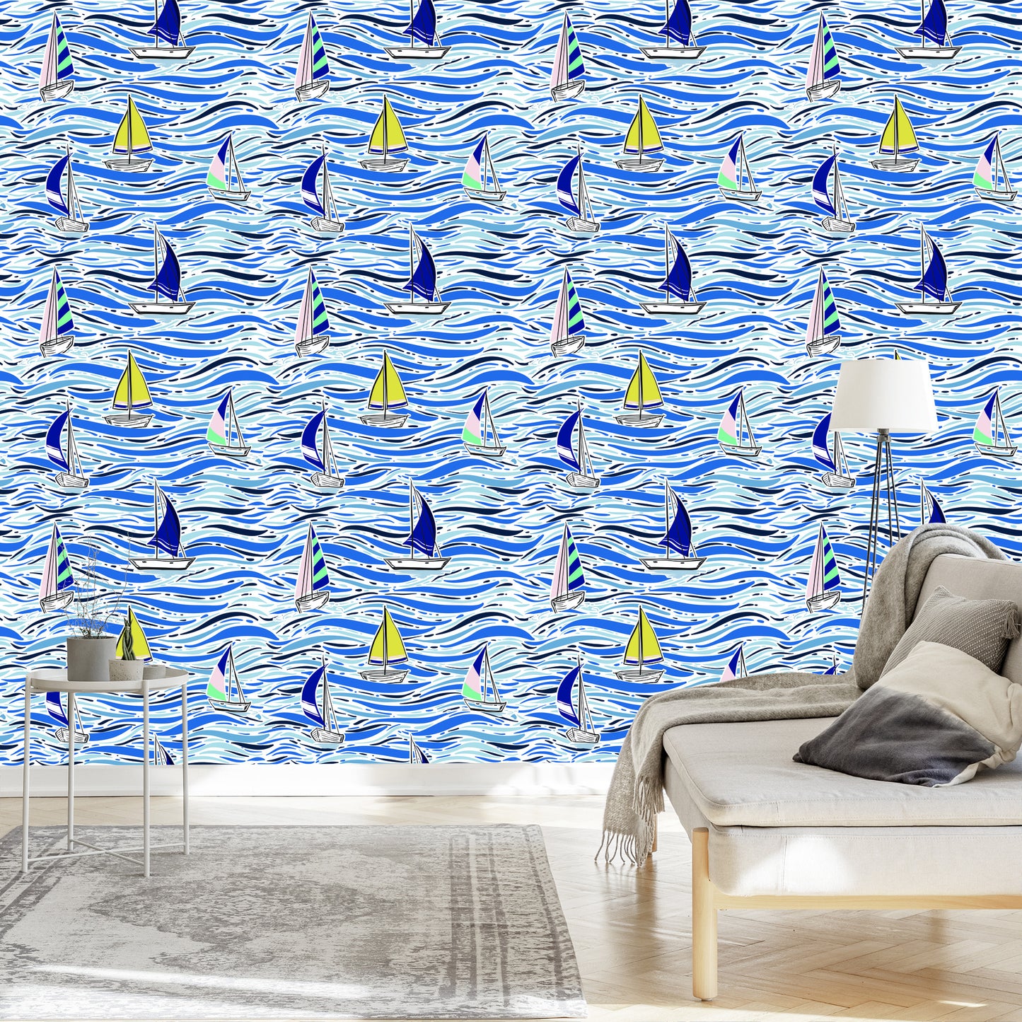 Wallpaper Colorful Sailboats On The Waves