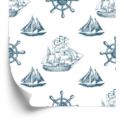 Wallpaper Sailing Ships In Vintage Style