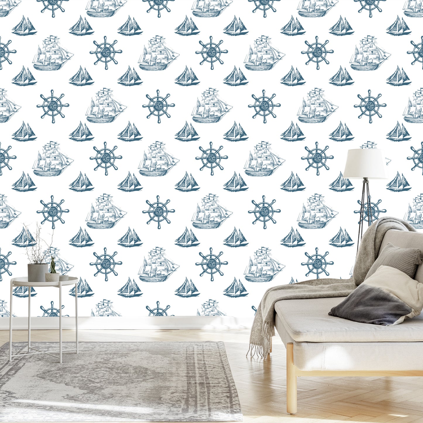 Wallpaper Sailing Ships In Vintage Style