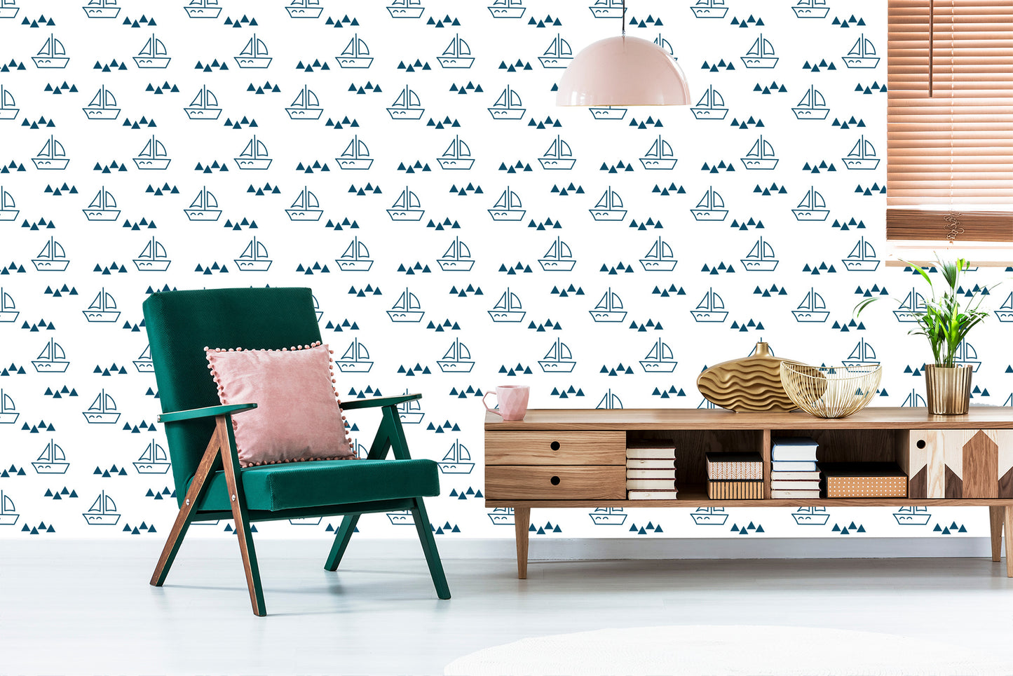 Wallpaper Sailboats With Patterns