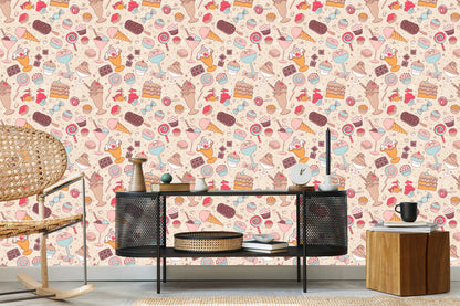 Wallpaper Sweets In Pastel Colors