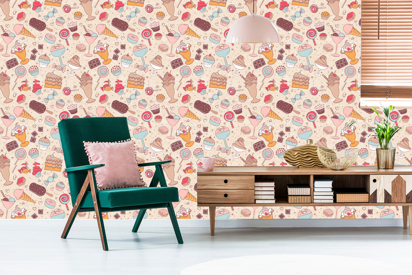 Wallpaper Sweets In Pastel Colors