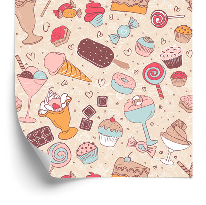 Wallpaper Sweets In Pastel Colors