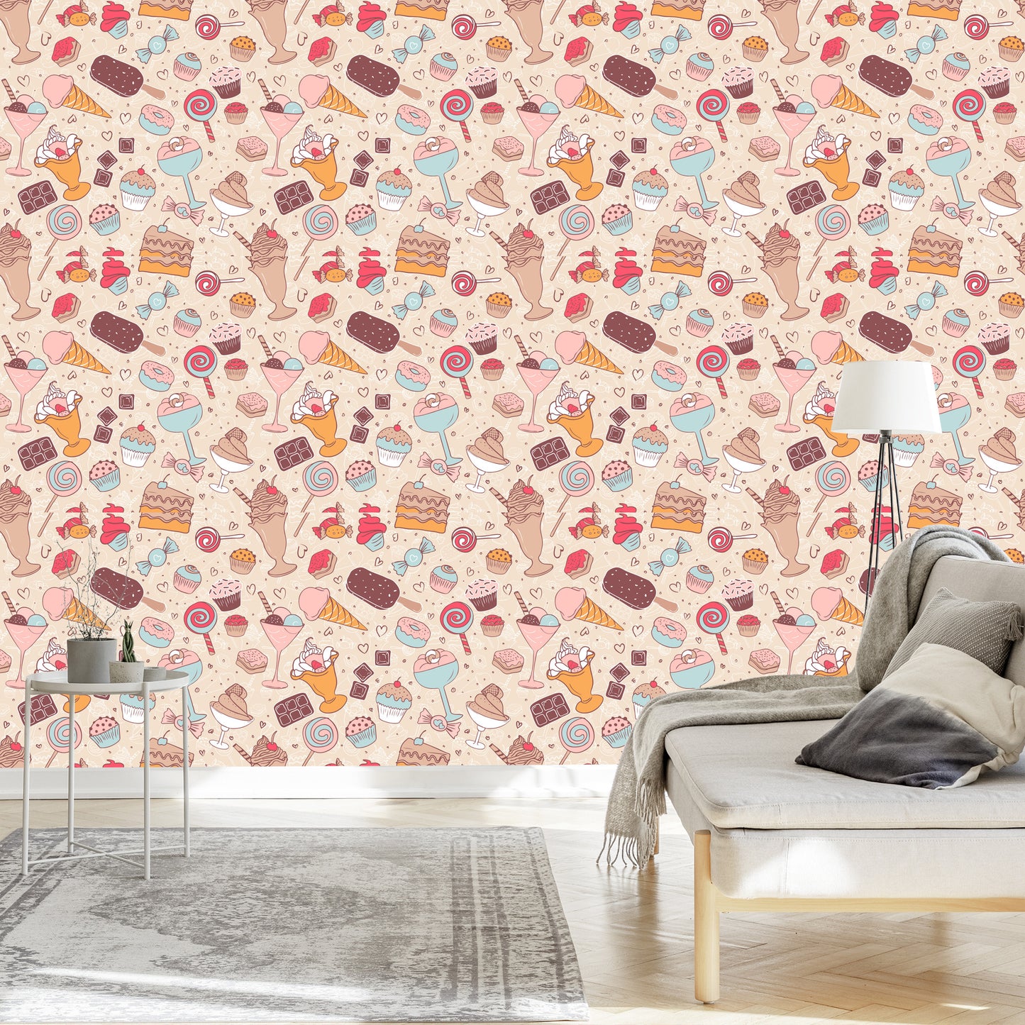Wallpaper Sweets In Pastel Colors