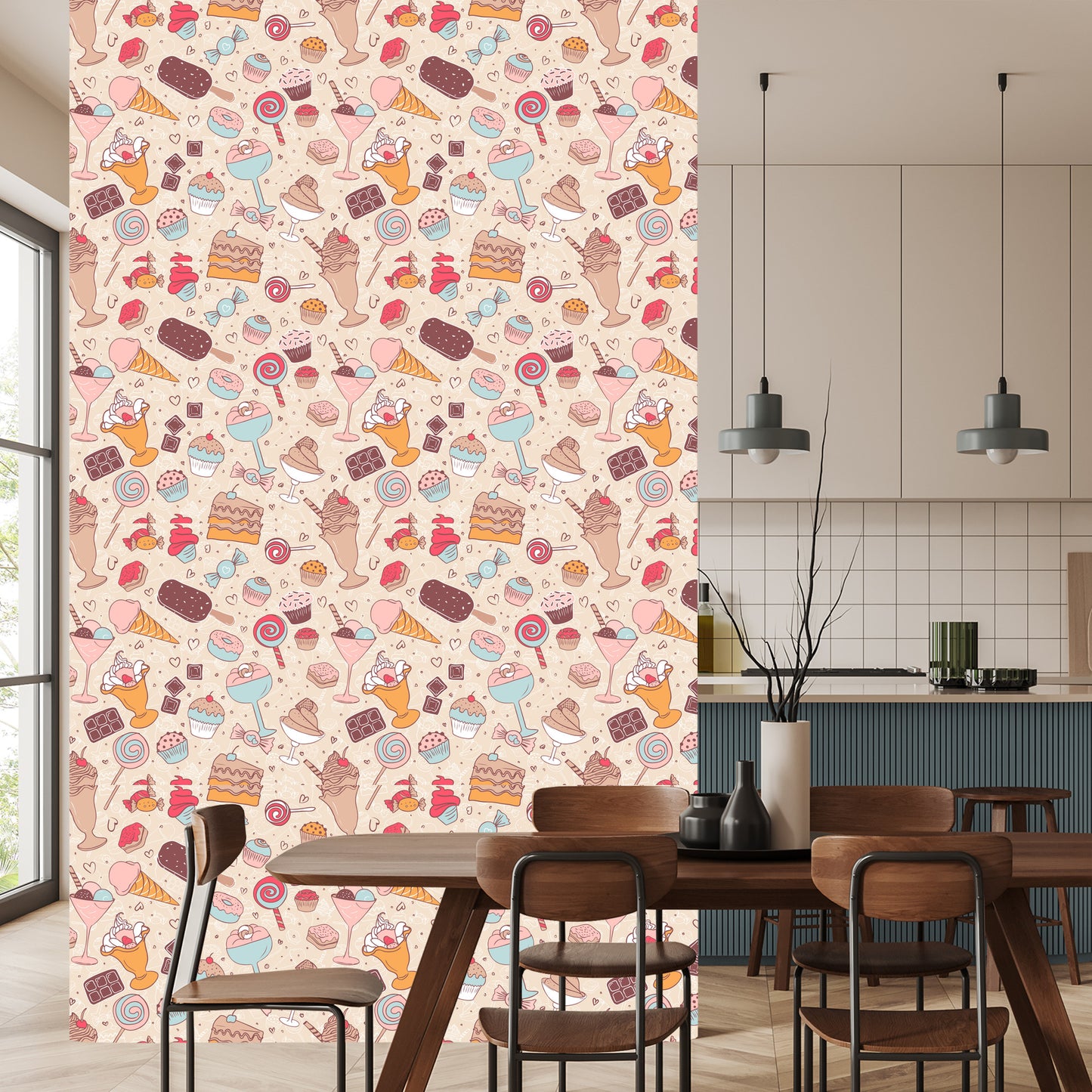 Wallpaper Sweets In Pastel Colors