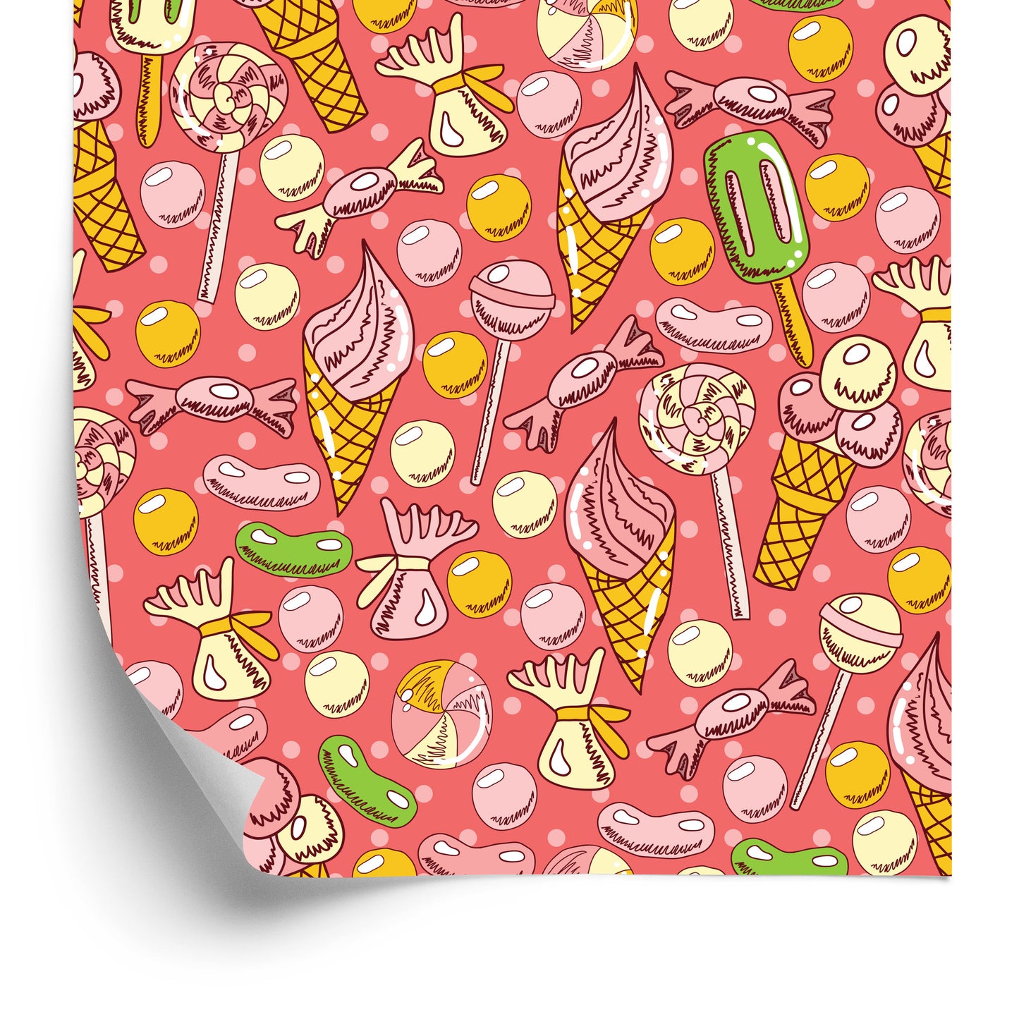Wallpaper Colorful Candies And Ice Cream