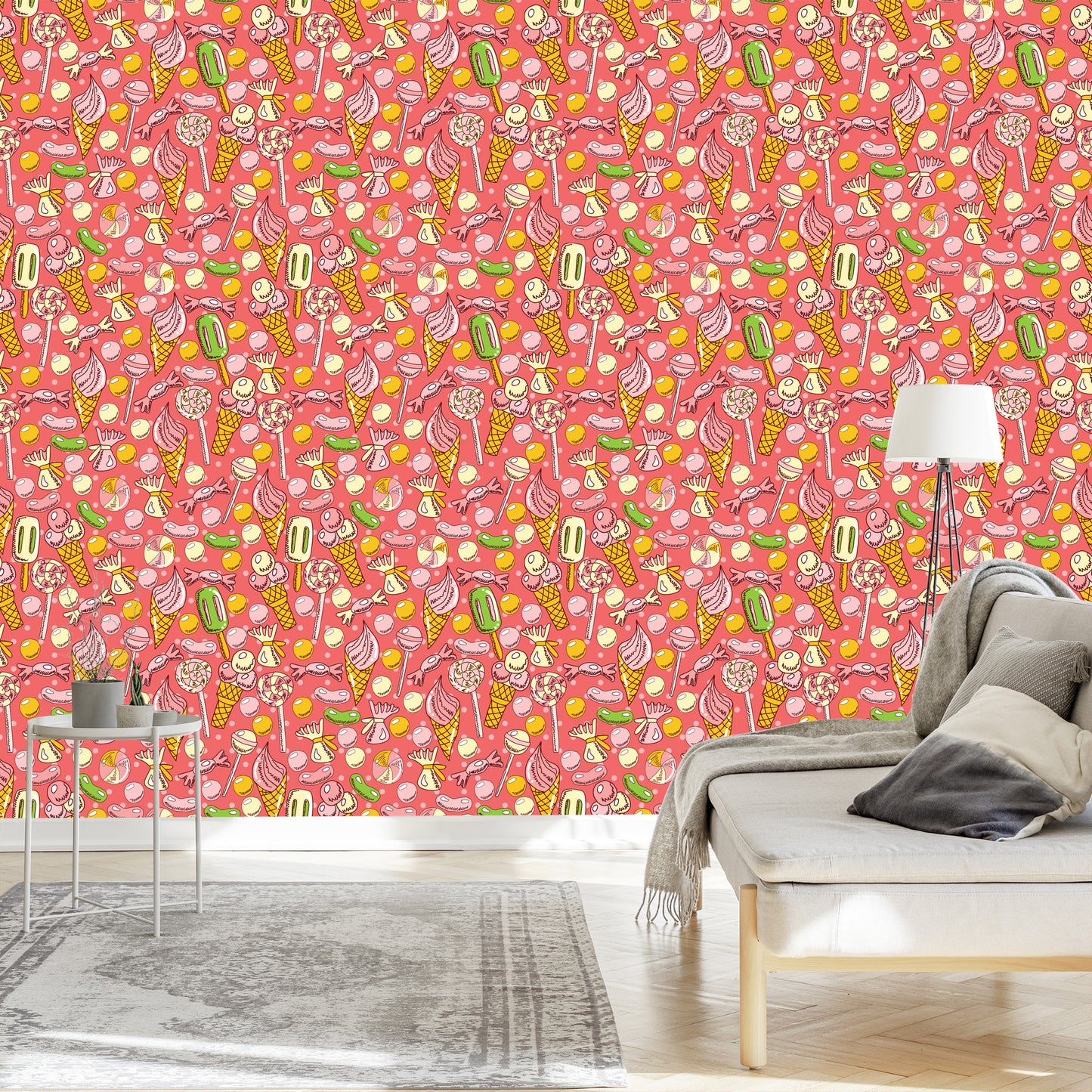 Wallpaper Colorful Candies And Ice Cream