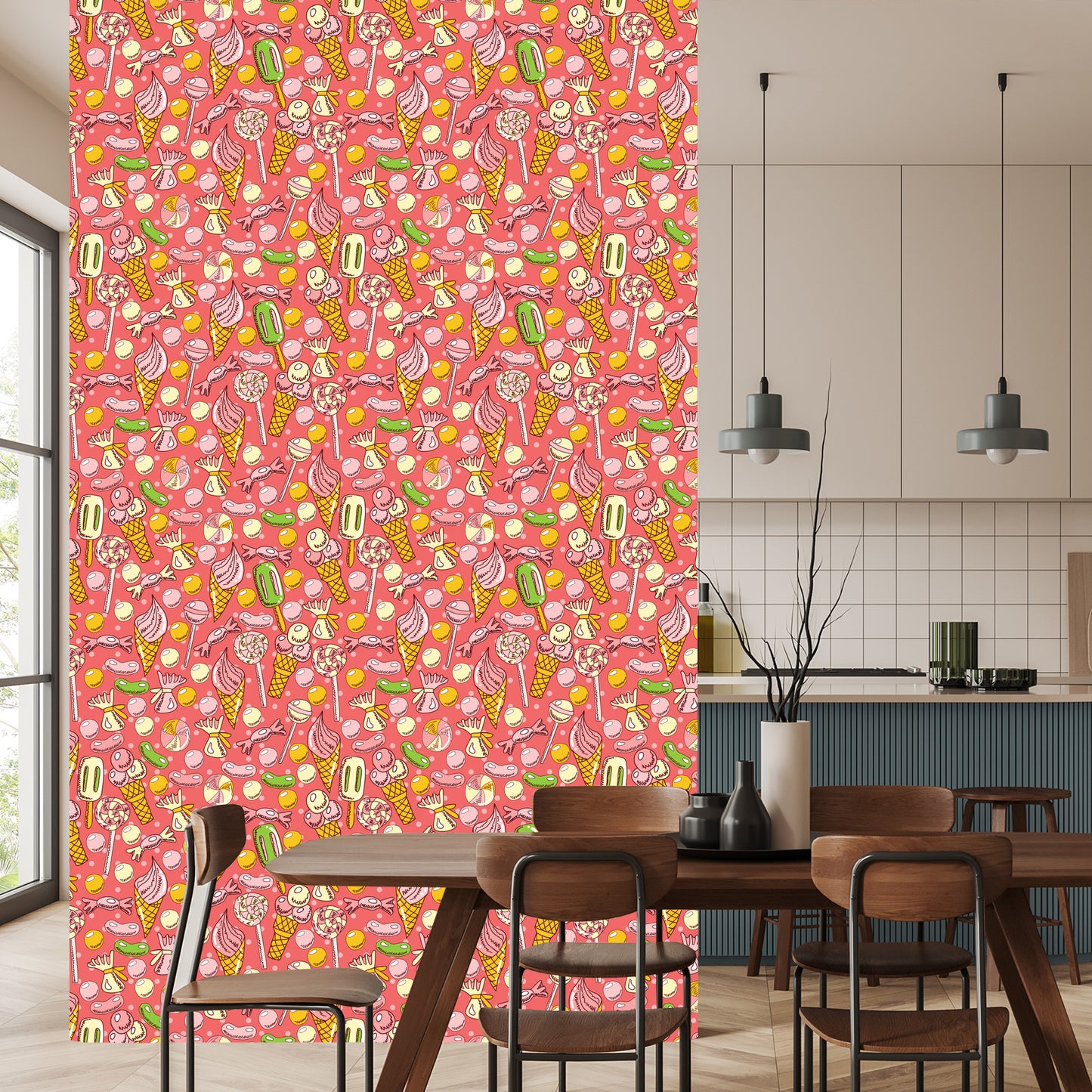 Wallpaper Colorful Candies And Ice Cream