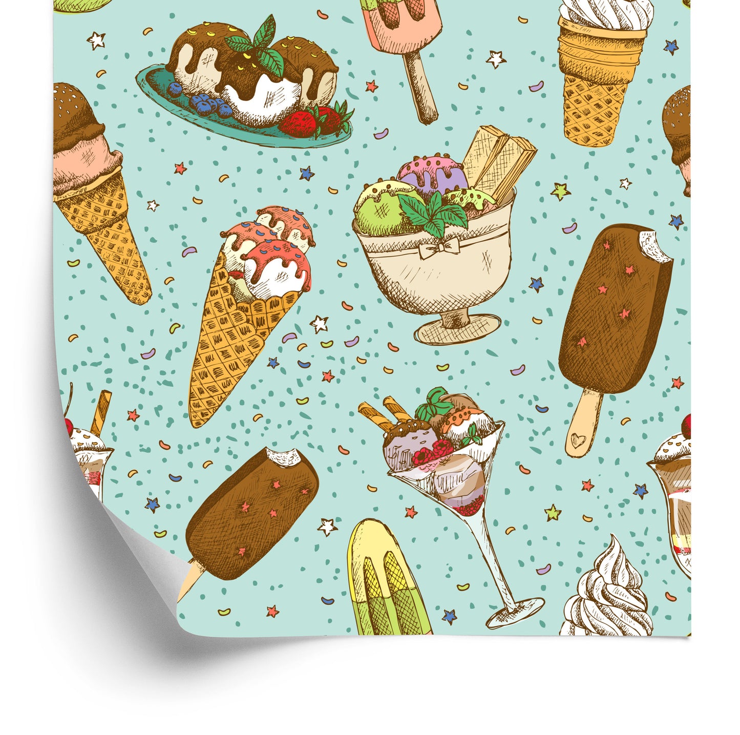 Wallpaper Colorful Ice Cream