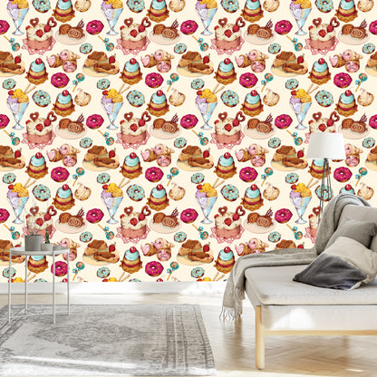 Wallpaper Sweets In Vintage Style