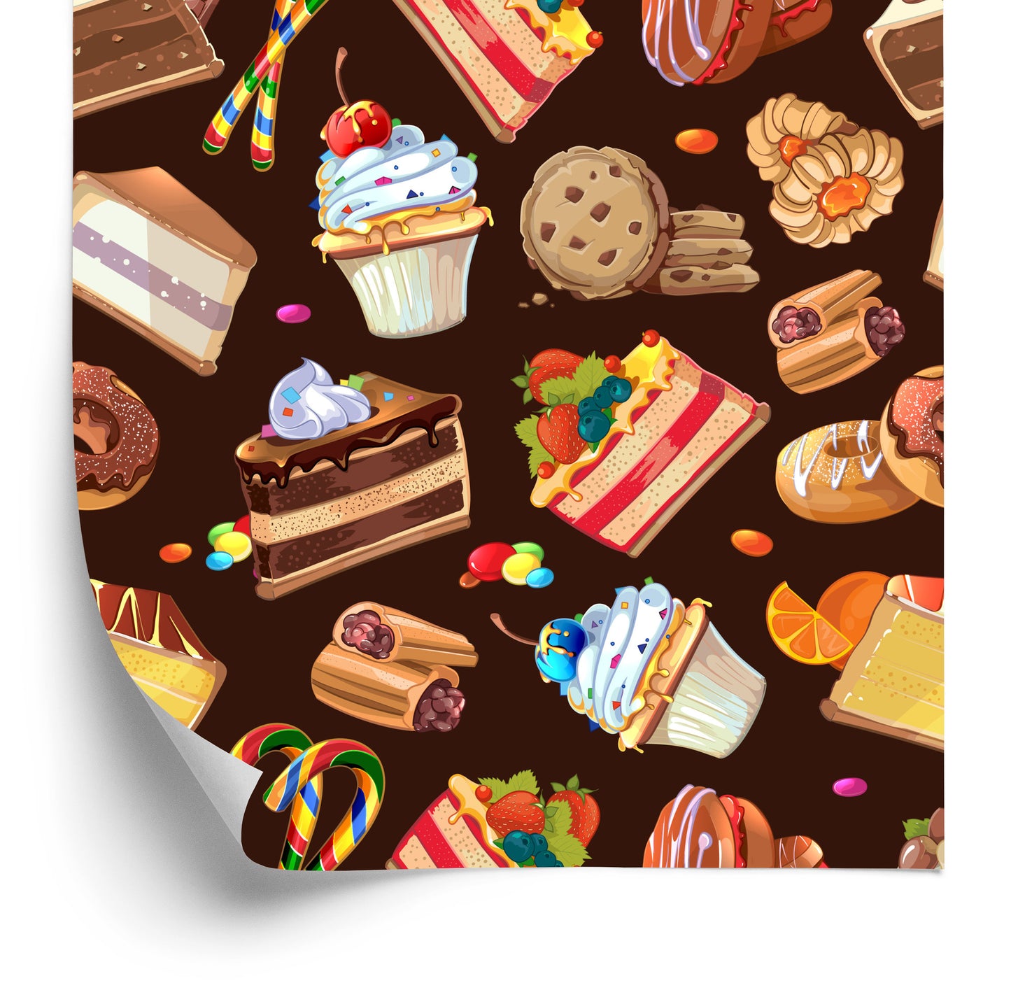 Wallpaper Colorful Cakes With Sweets