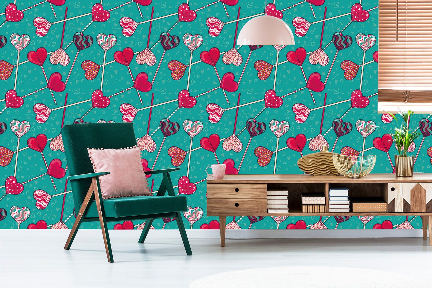 Wallpaper Colorful Lollipops With Patterns