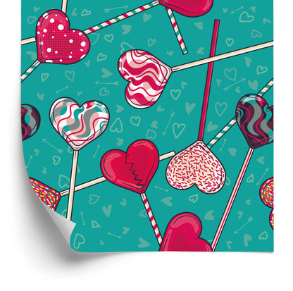 Wallpaper Colorful Lollipops With Patterns