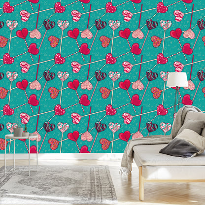 Wallpaper Colorful Lollipops With Patterns