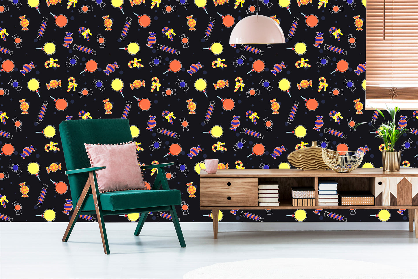 Wallpaper Colorful Candies For Halloween
