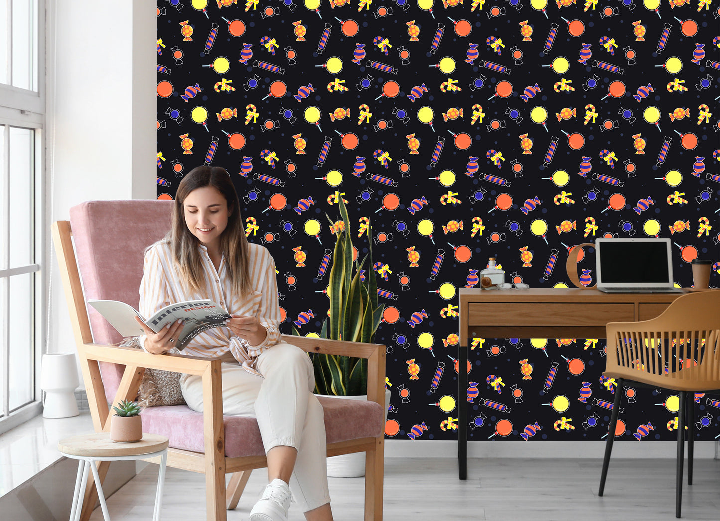 Wallpaper Colorful Candies For Halloween