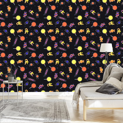 Wallpaper Colorful Candies For Halloween