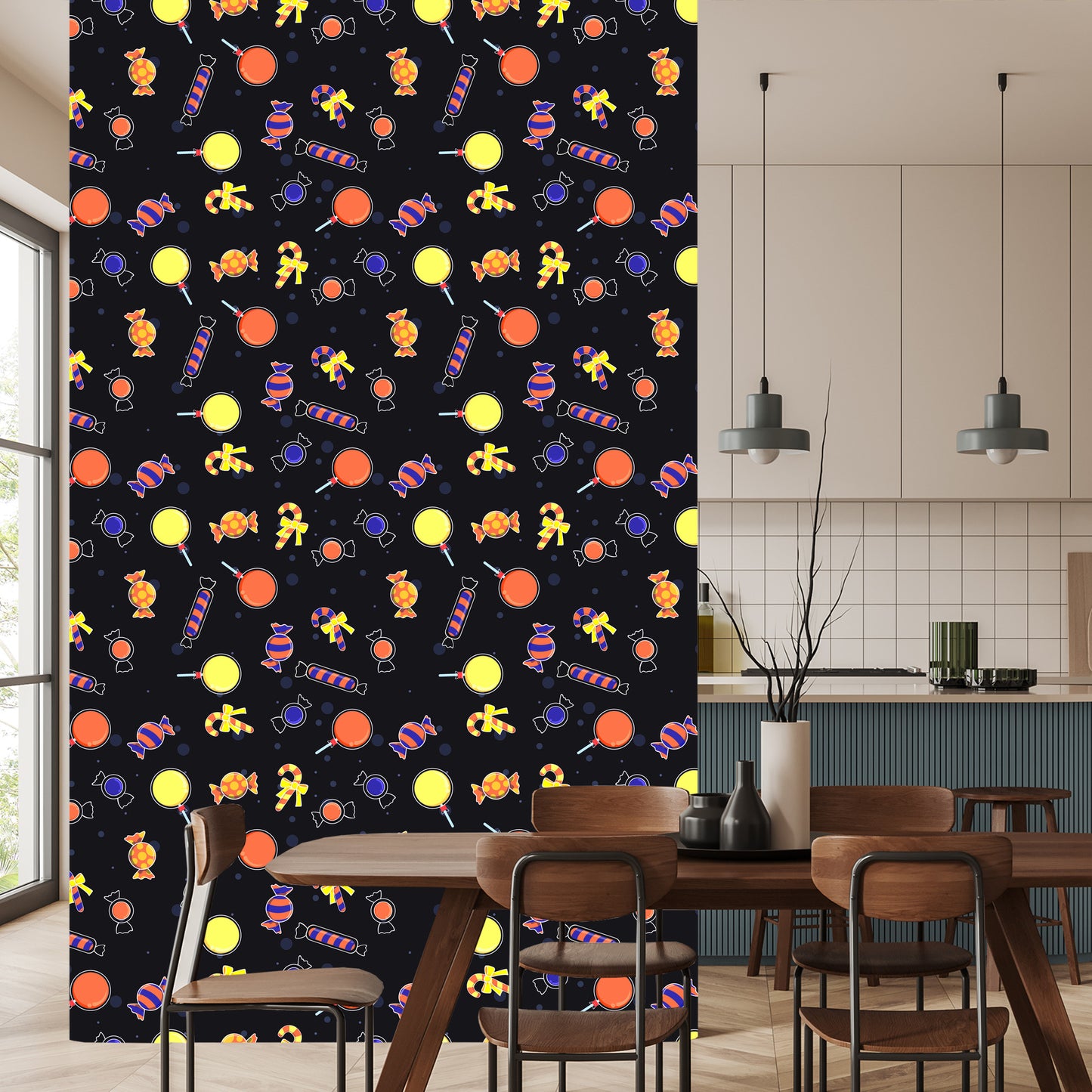 Wallpaper Colorful Candies For Halloween