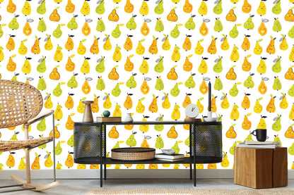 Wallpaper For Children - Colorful Happy Pears