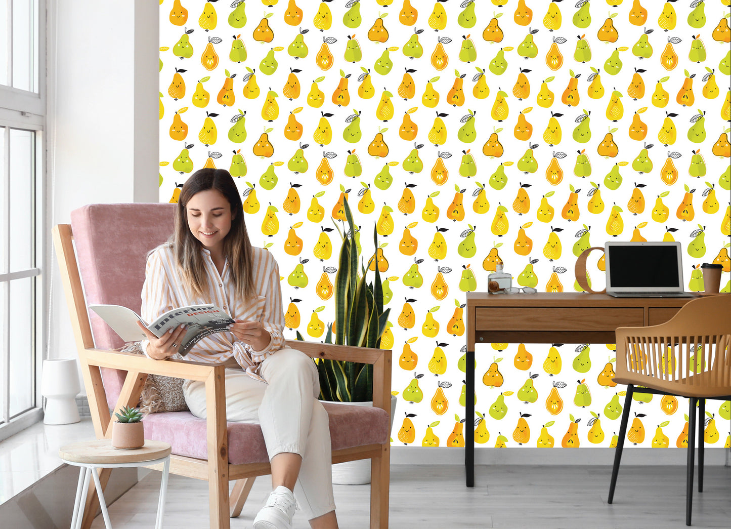 Wallpaper For Children - Colorful Happy Pears