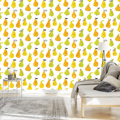 Wallpaper For Children - Colorful Happy Pears